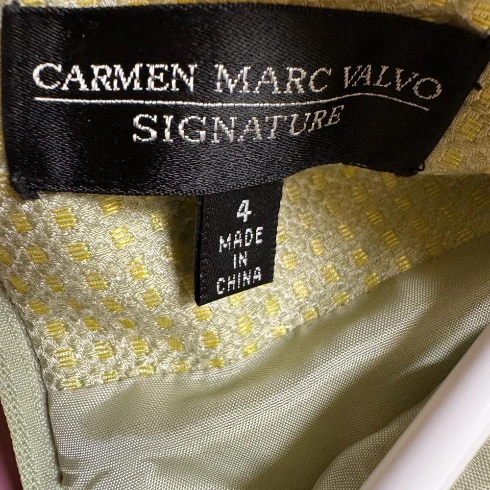 Carmen Marc Valvo Signature Sleeveless Metallic Brocade Top Size 4 - Picture 3 of 6